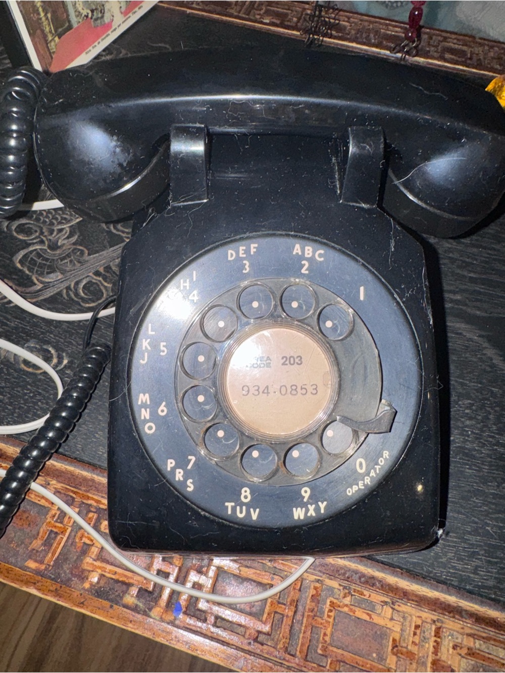 Vintage Black Rotary Desk Phone